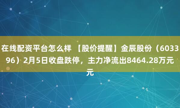 在线配资平台怎么样 【股价提醒】金辰股份（603396）2月5日收盘跌停，主力净流出8464.28万元