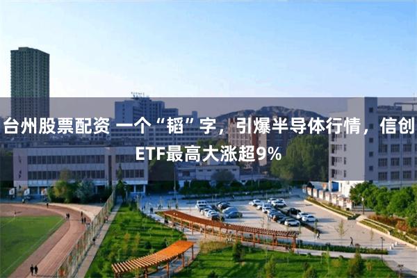 台州股票配资 一个“韬”字，引爆半导体行情，信创ETF最高大涨超9%