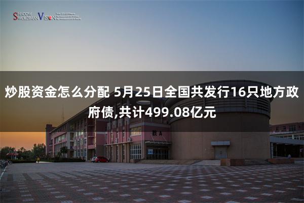 炒股资金怎么分配 5月25日全国共发行16只地方政府债,共计499.08亿元