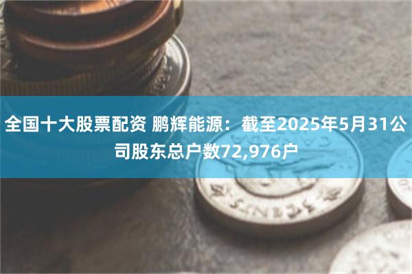 全国十大股票配资 鹏辉能源：截至2025年5月31公司股东总户数72,976户