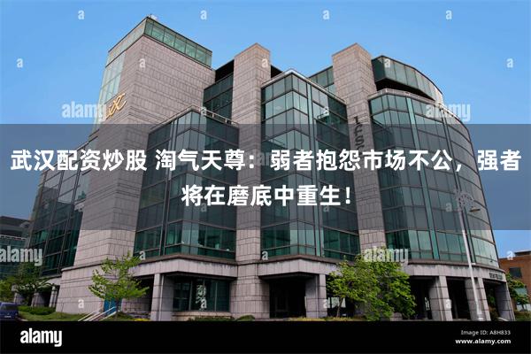 武汉配资炒股 淘气天尊：弱者抱怨市场不公，强者将在磨底中重生！
