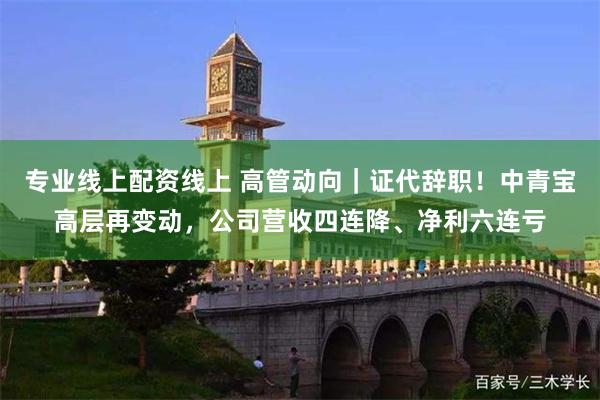 专业线上配资线上 高管动向｜证代辞职！中青宝高层再变动，公司营收四连降、净利六连亏