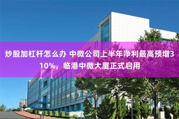 炒股加杠杆怎么办 中微公司上半年净利最高预增310%，临港中微大厦正式启用
