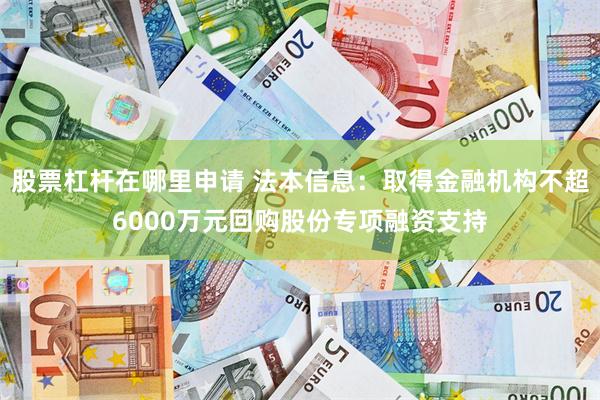 股票杠杆在哪里申请 法本信息：取得金融机构不超6000万元回购股份专项融资支持