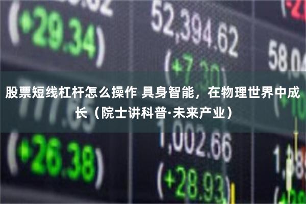 股票短线杠杆怎么操作 具身智能，在物理世界中成长（院士讲科普·未来产业）