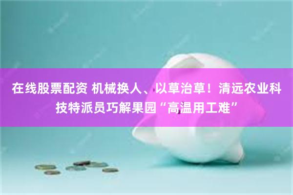 在线股票配资 机械换人、以草治草！清远农业科技特派员巧解果园“高温用工难”