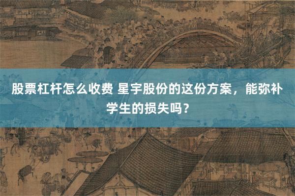 股票杠杆怎么收费 星宇股份的这份方案，能弥补学生的损失吗？