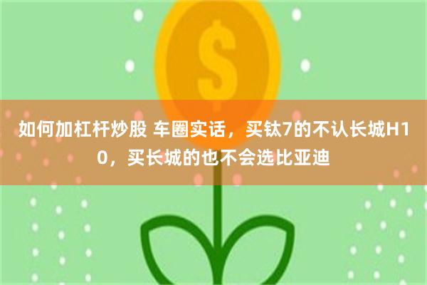 如何加杠杆炒股 车圈实话，买钛7的不认长城H10，买长城的也不会选比亚迪