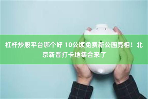 杠杆炒股平台哪个好 10公顷免费新公园亮相！北京新晋打卡地集合来了